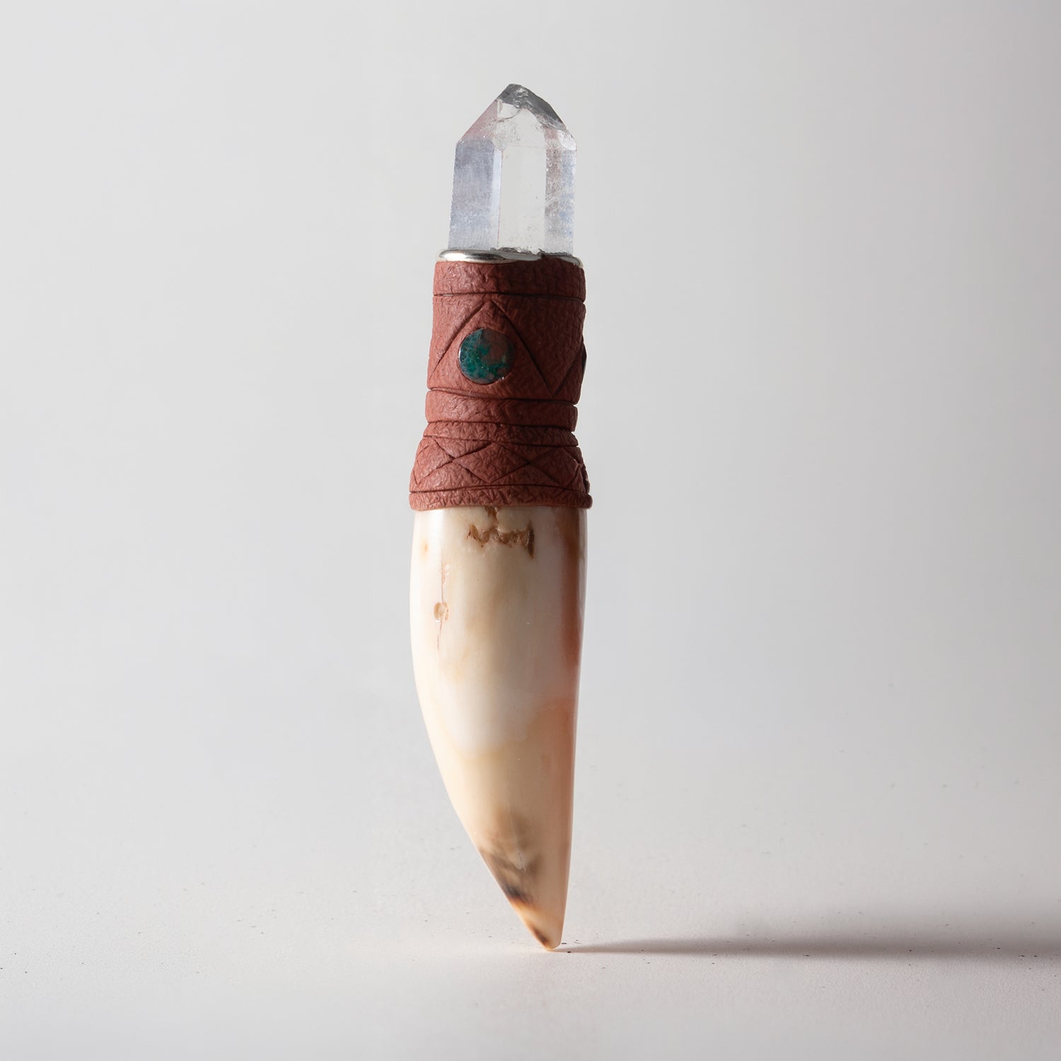 Kuripe Behälter mit Leder und Amethyst