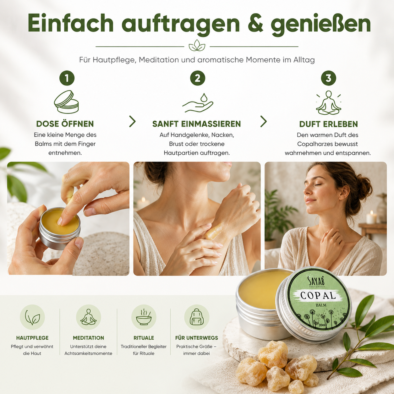 SAYAB Copal Balm – Natürlicher Duft- & Pflegebalsam (20 ml)
