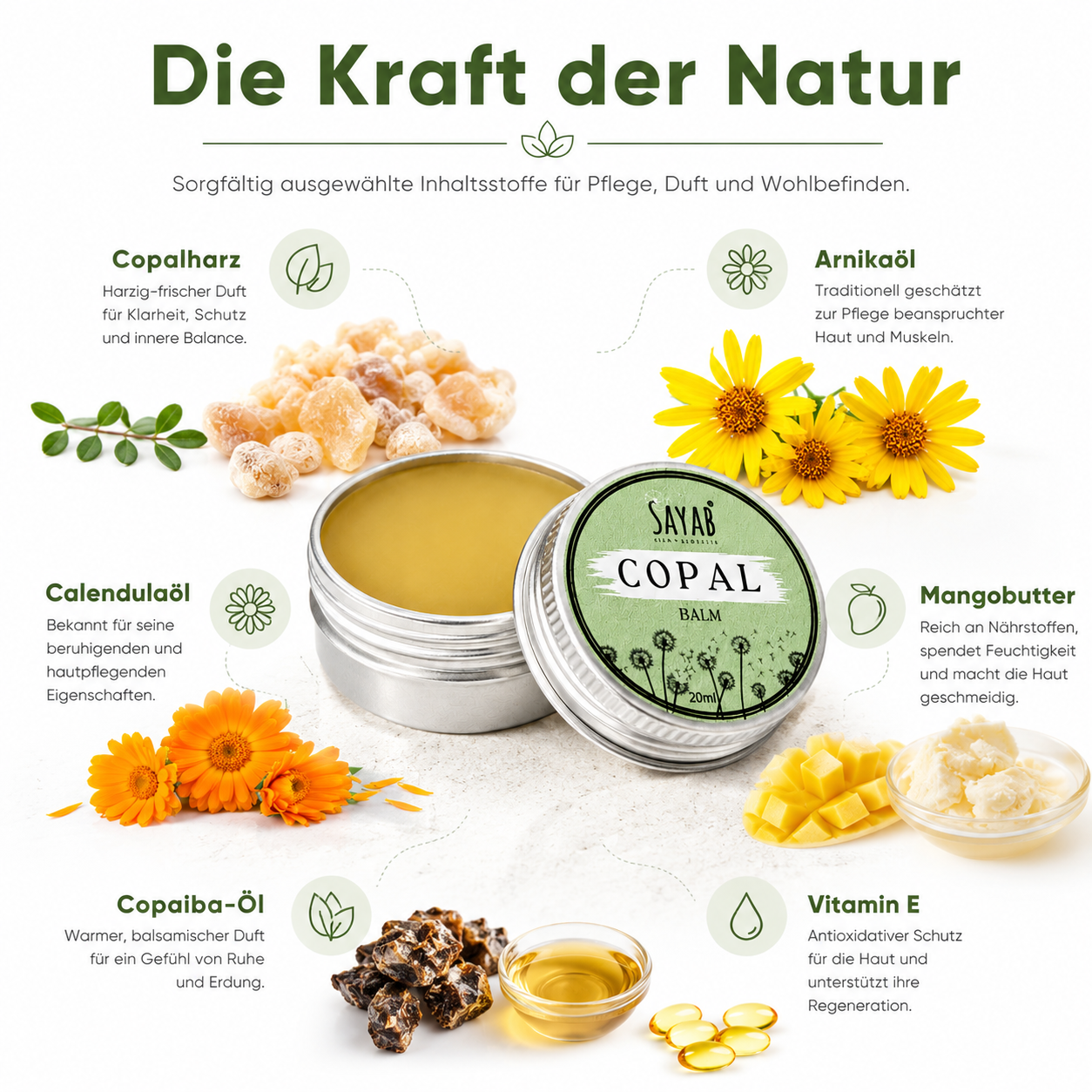 SAYAB Copal Balm – Natürlicher Duft- & Pflegebalsam (20 ml)
