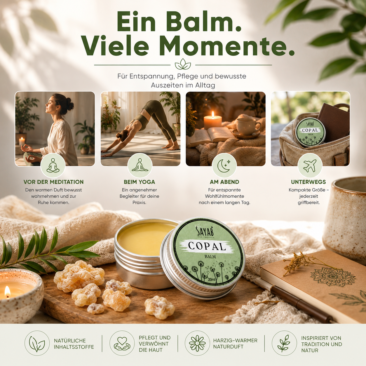 SAYAB Copal Balm – Natürlicher Duft- & Pflegebalsam (20 ml)