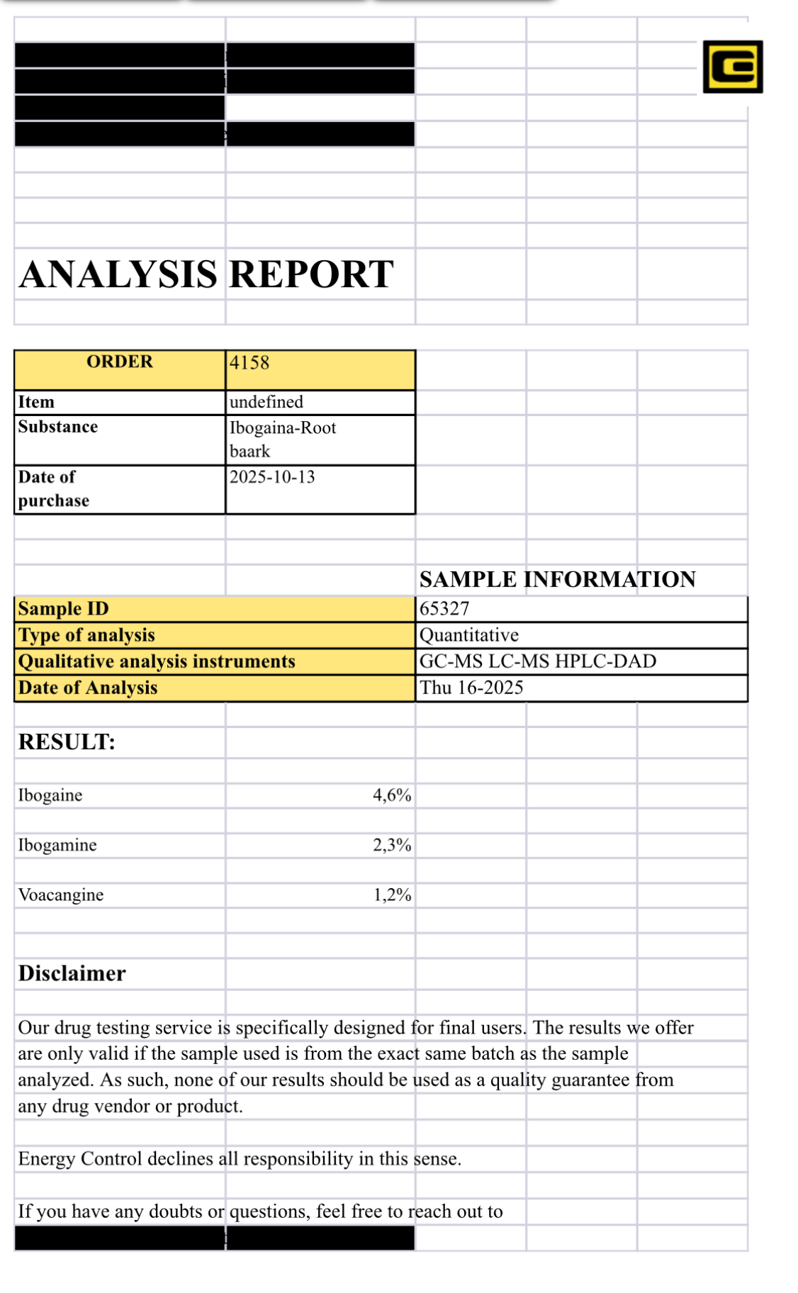 Ibogain 4,5-5,0% - gemahlene Wurzelrinde